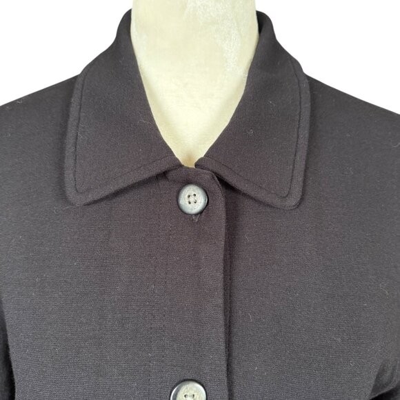 J. Jill Petite women's SP black long sleeve collared button down jacket top - Picture 6 of 9